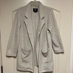 Boom Boom Jeans Sweater L Beige Open Front Cardigan Pockets Soft Cozy Versatile
